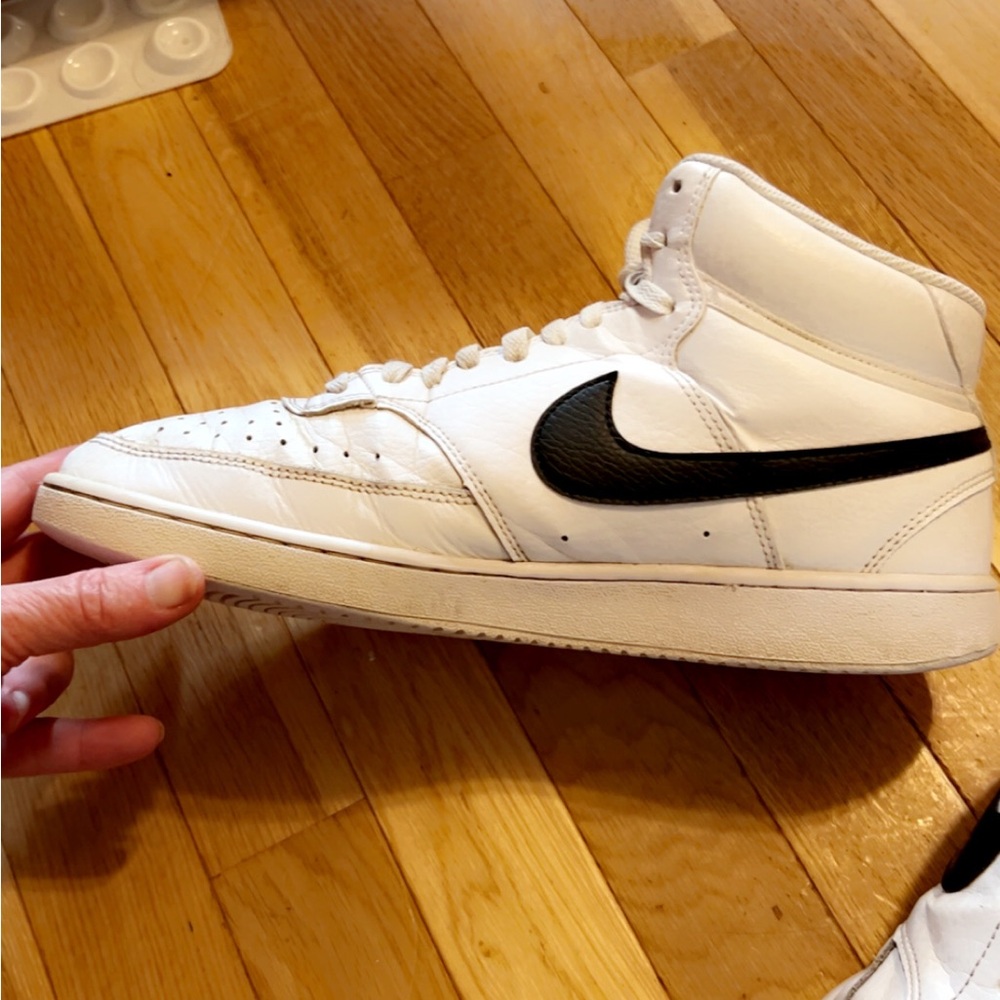 Nike White and Black High-Top Sneakers